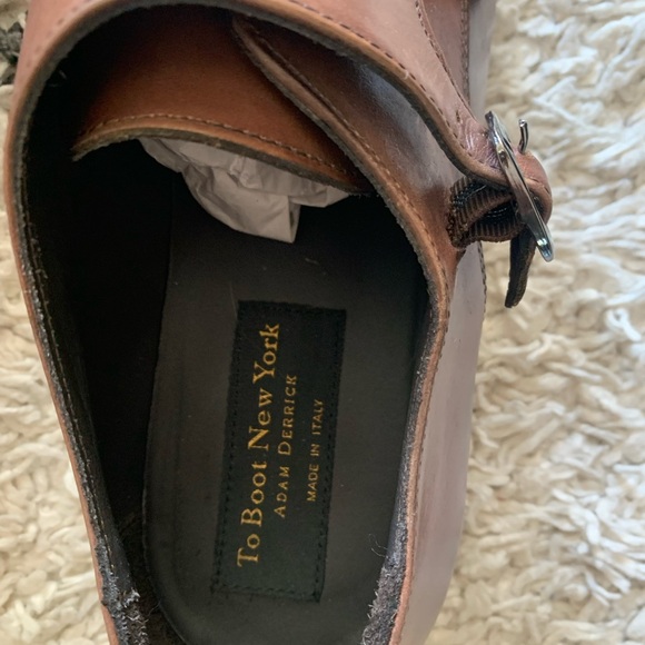 To Boot Men\'s Tan Leather Double Monk Strap Shoes